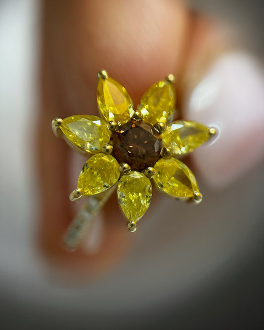 Sunflower - 18kt golden ring